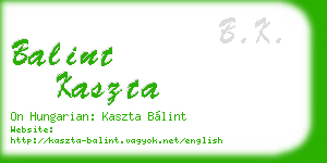 balint kaszta business card